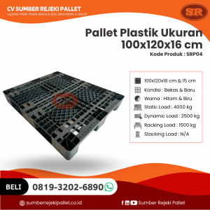 Pallet Plastik Bekas/Baru Ukuran 100x120x16 cm - SRP04