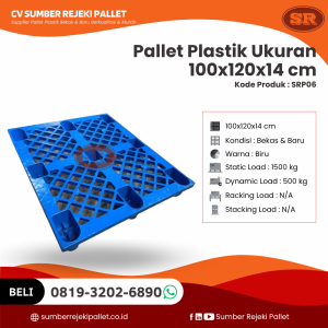 Pallet Plastik Bekas/Baru Ukuran 100x120x14 cm - SRP06