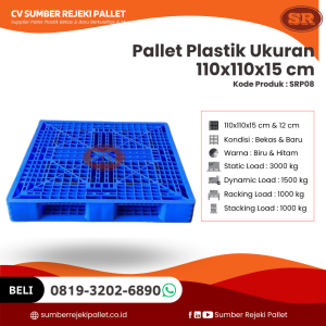 Pallet Plastik Bekas/Baru Ukuran 110x110x15 cm - SRP08