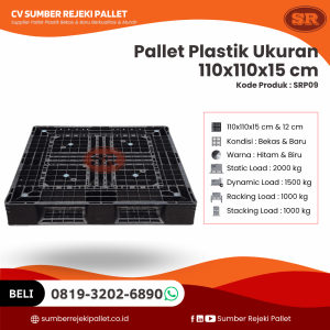 Pallet Plastik Bekas/Baru Ukuran 110x110x15 cm - SRP09