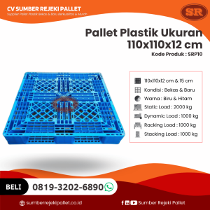 Pallet Plastik Bekas/Baru Ukuran 110x110x12 cm - SRP10