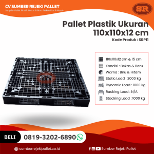 Pallet Plastik Bekas/Baru Ukuran 110x110x12 cm - SRP11