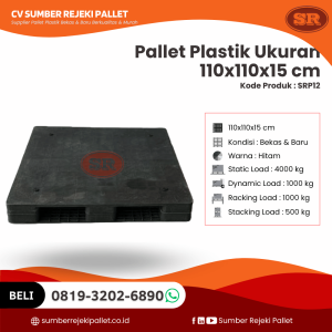 Pallet Plastik Bekas/Baru Ukuran 110x110x15 cm - SRP12