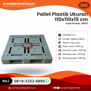 Pallet Plastik Bekas/Baru Ukuran 110x110x15 cm - SRP13