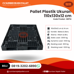Pallet Plastik Bekas/Baru Ukuran 110x130x12 cm - SRP14