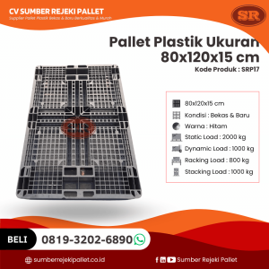 Pallet Plastik Bekas/Baru Ukuran 80x120x15 cm - SRP17