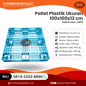 Pallet Plastik Bekas/Baru Ukuran 100x100x12 cm - SRP19