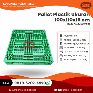 Pallet Plastik Bekas/Baru Ukuran 100x110x15 cm - SRP21