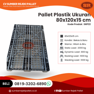 Pallet Plastik Bekas/Baru Ukuran 80x120x15 cm - SRP22