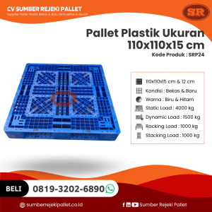 Pallet Plastik Bekas/Baru Ukuran 100x110x15 cm - SRP24