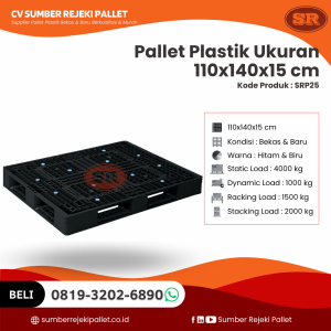 Pallet Plastik Bekas/Baru Ukuran 110x140x15 cm - SRP25