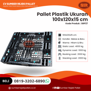 Pallet Plastik Bekas/Baru Ukuran 100x120x15 cm - SRP27