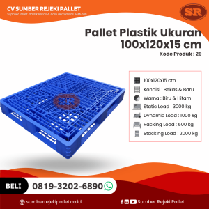 Pallet Plastik Bekas/Baru Ukuran 100x120x15 cm - SRP29