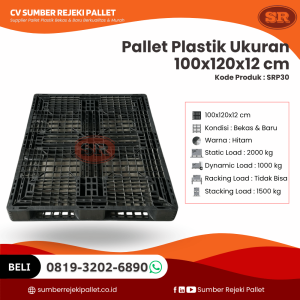 Pallet Plastik Bekas/Baru Ukuran 100x120x12 cm - SRP30