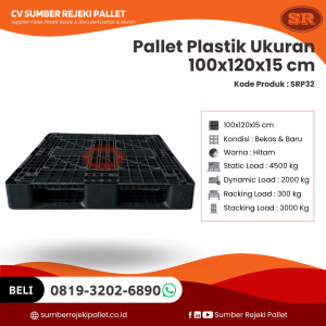 Pallet Plastik Bekas/Baru Ukuran 100x120x15 cm - SRP32