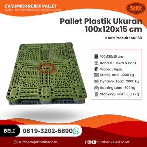 Pallet Plastik Bekas/Baru Ukuran 100x120x15 cm - SRP33