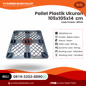 Pallet Plastik Bekas/Baru Ukuran 105x105x14 cm - SRP40
