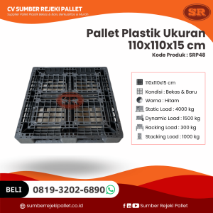 Pallet Plastik Bekas/Baru Ukuran 110x110x15 cm - SRP48