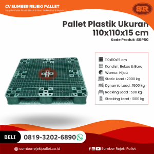 Pallet Plastik Bekas/Baru Ukuran 110x110x15 cm - SRP50