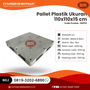 Pallet Plastik Bekas/Baru Ukuran 110x110x15 cm - SRP52