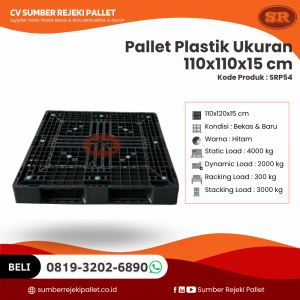 Pallet Plastik Bekas/Baru Ukuran 110x110x15 cm - SRP54